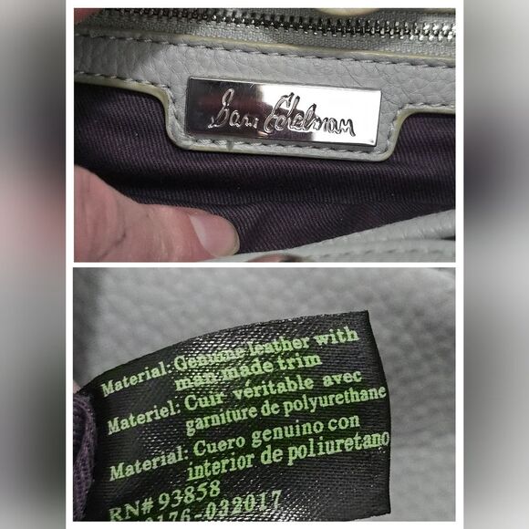 Sam Edelman Colorblock Leather Crossbody Bag Gray Navy - Picture 5 of 8